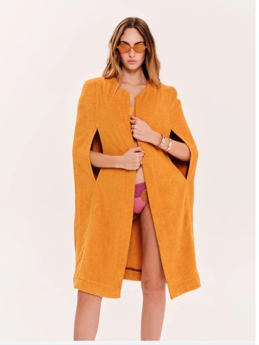 Chic Terry Cloth Cape Beach Coat Cover Up